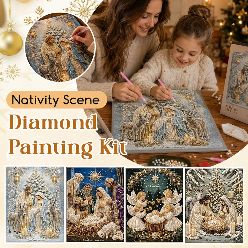 ✨🙏 Diamond Painting Kit met Kerststal | Jezus Christus Kerst Geloof Kunstdecoratie 💎🎄