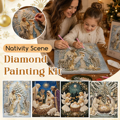 ✨🙏 Diamond Painting Kit met Kerststal | Jezus Christus Kerst Geloof Kunstdecoratie 💎🎄