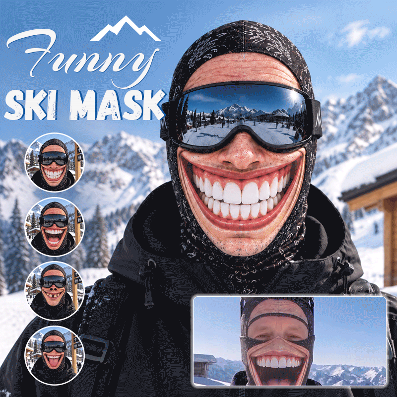 😂❄️ Grappig gezichtsmasker voor ski's – Hilarische bivakmuts voor de winter en het skiën !🎿