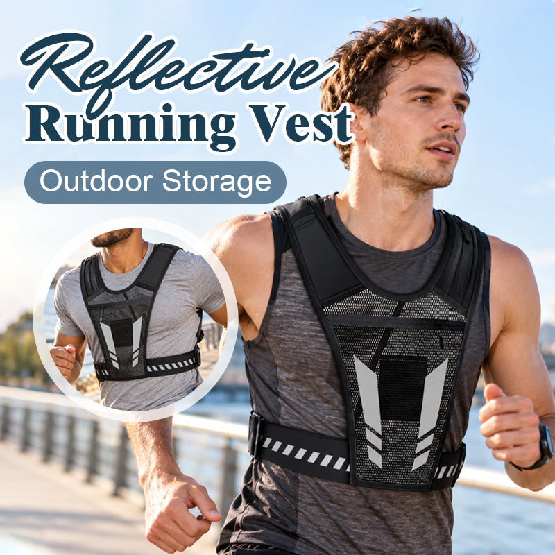🏃Handsfree hardloopvest — met opbergruimte voor een waterfles en telefoon en reflecterende veiligheidselementen
