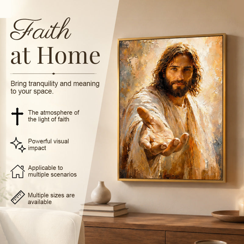 🙏🕯️ Walk With Me — Wanddecoratie met Jezus voor het gelovige hart