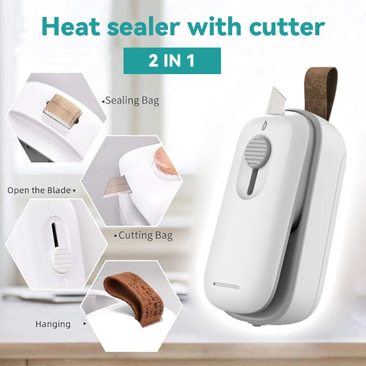 2 IN 1 Zakkensealer Hitte sealen met snijder