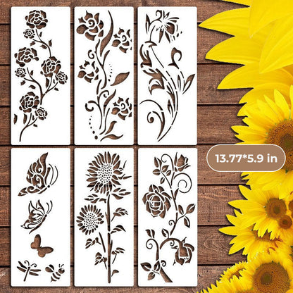 Kleine wilde bloemen bloemen schilderij mallen voor volwassenen kinderen meubels muren en hout kaart schilderen en andere ambachten, bevat miniatuur natuurlijke wijnstok kruid kunst mallen
