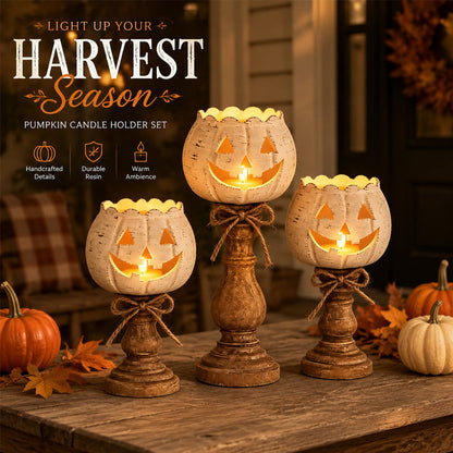 🎃 Schattige Pompoen Kandelaar – Breng Warme Halloween Sfeer in Huis! 🕯️✨
