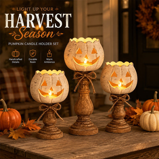 🎃 Schattige Pompoen Kandelaar – Breng Warme Halloween Sfeer in Huis! 🕯️✨