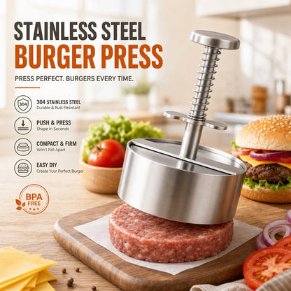 🍔 Roestvrijstalen hamburgerpers | Maak eenvoudig perfecte, gelijkmatige hamburgers