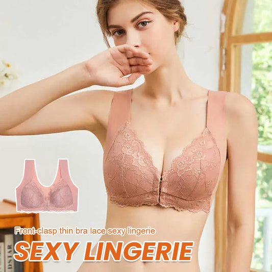 Voorste knoop dunne beha kant sexy lingerie