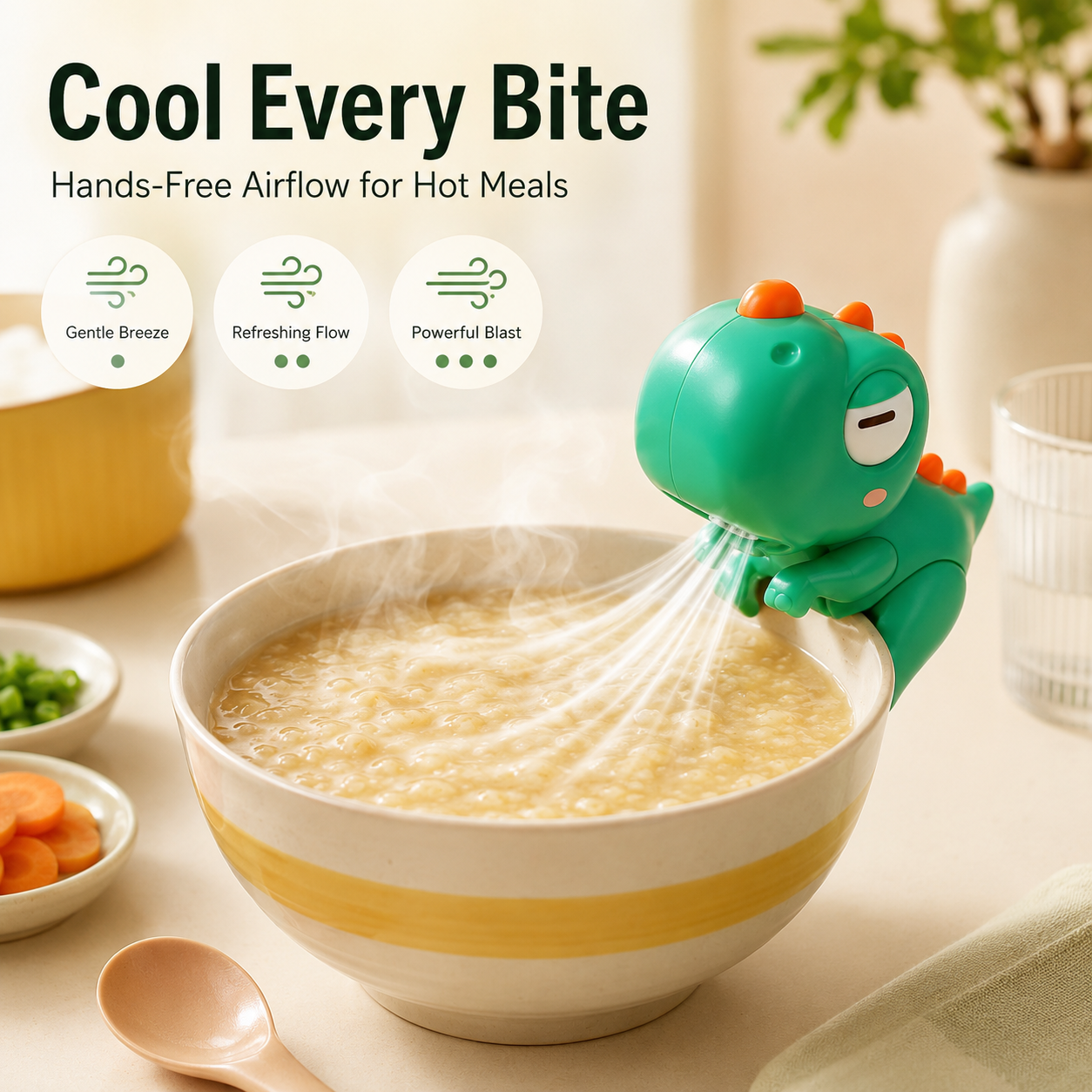 🍼 Clip-On Voedselkoeler Ventilator – Laat Warm Eten Razendsnel Afkoelen! 🌬️✨