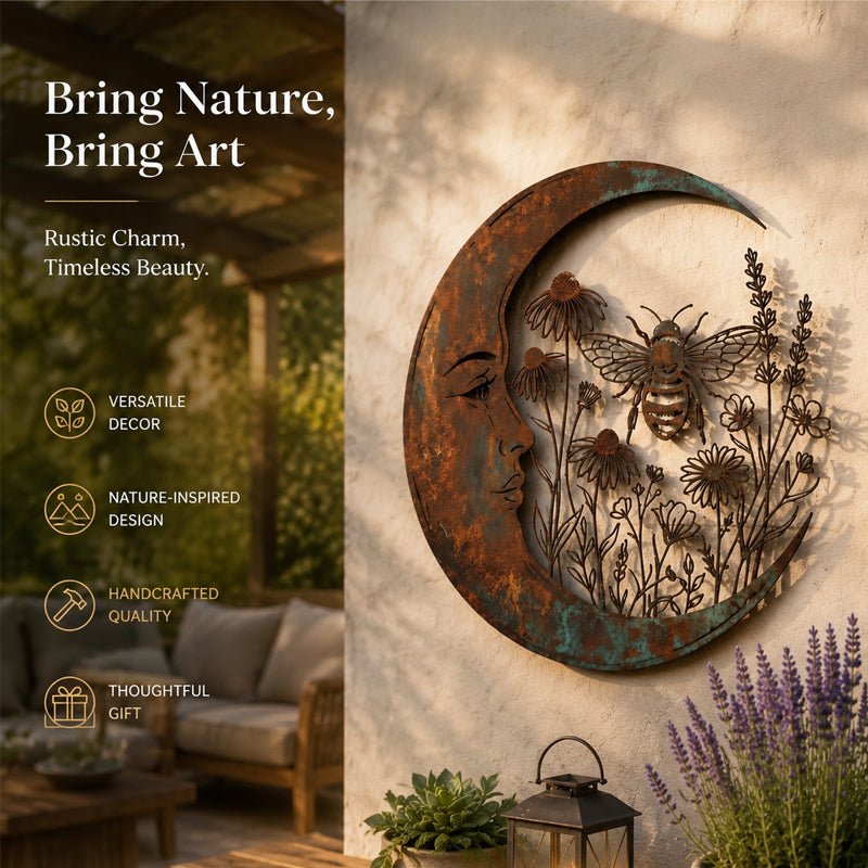 🌜️Wanddecoratie met halve maan en bij🐝