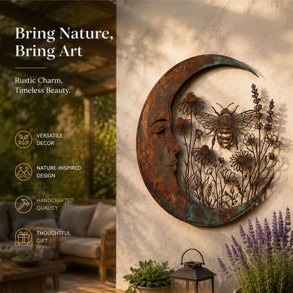 🌜️Wanddecoratie met halve maan en bij🐝