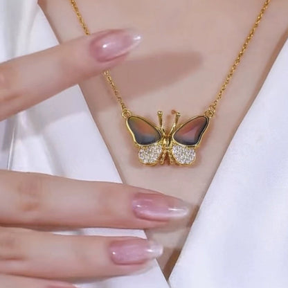 🦋Kleur veranderende vlinder ketting