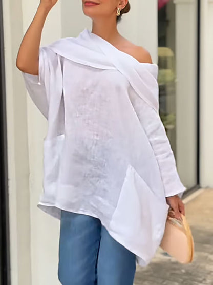Dames Top met Onregelmatige Kraag/Irregular Collar Dames Top