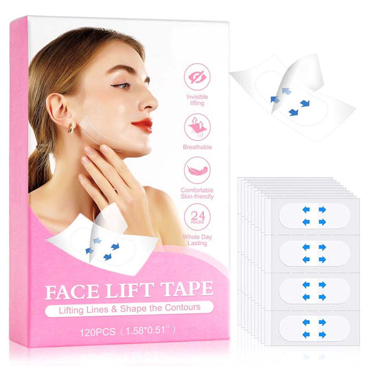 💁‍♀️ Bereik direct een jeugdige V-vorm ✨ Instant Face & Neck Lift Tape - Voor een vlekkeloos zelfvertrouwen de hele dag