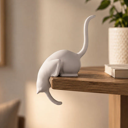 🐈‍⬛🗝️ Creatieve Zwarte Kattenstaart Sleutelhouder – Hanghaak voor Huisdecoratie 🏠