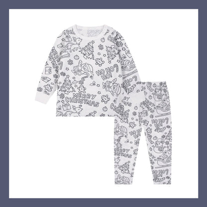 Doe-het-zelf tekenfilm kleurige pyjama voor kinderen