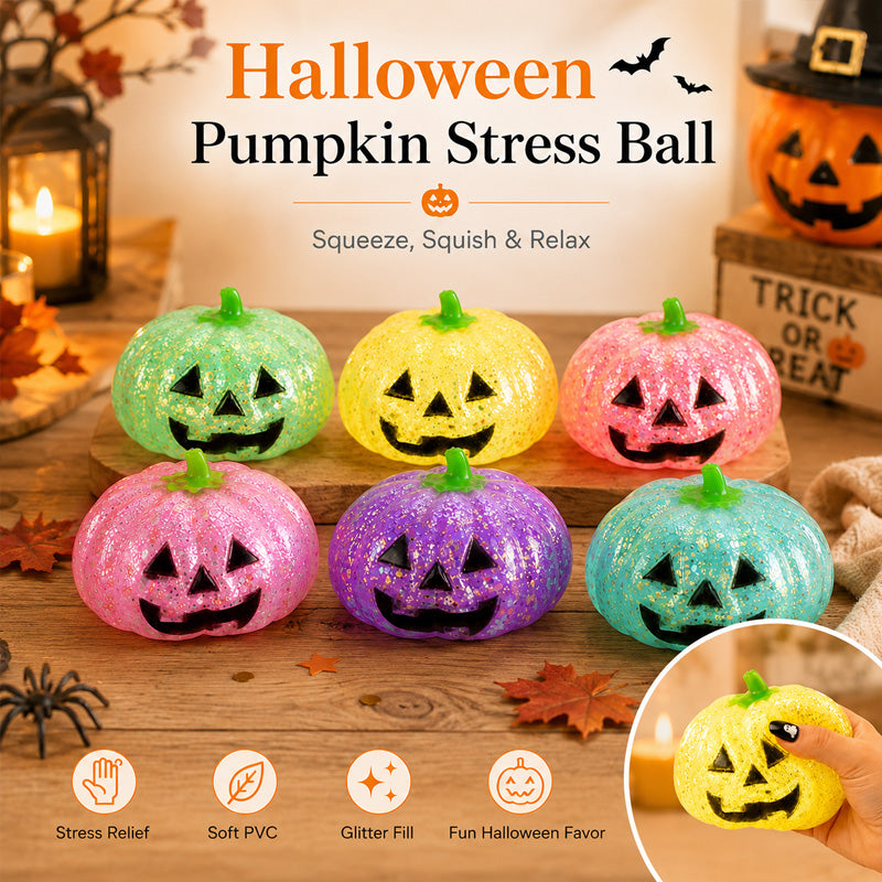 🎃 Schattige Glitter Stressbal – De Leukste Halloween Must-have! ✨🧡