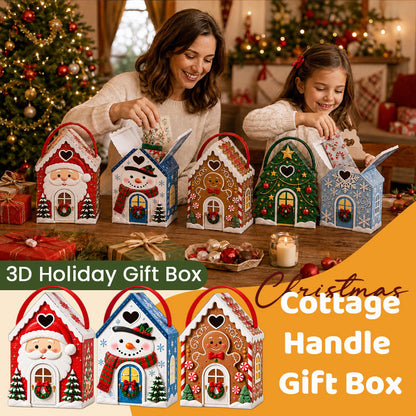 🏡🎁 Kersthuisje-cadeaudoos – 3D-cadeaudoos met feestelijke snoepjes en koekjes 🍪
