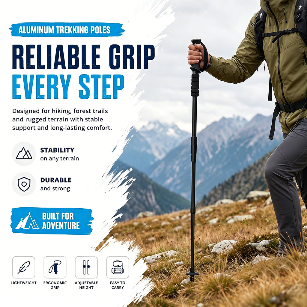 🌄 Aluminium Trekkingstok – Lichtgewicht, Verstelbaar & Comfortabel! 🥾✨