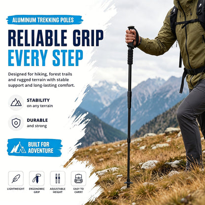 🌄 Aluminium Trekkingstok – Lichtgewicht, Verstelbaar & Comfortabel! 🥾✨