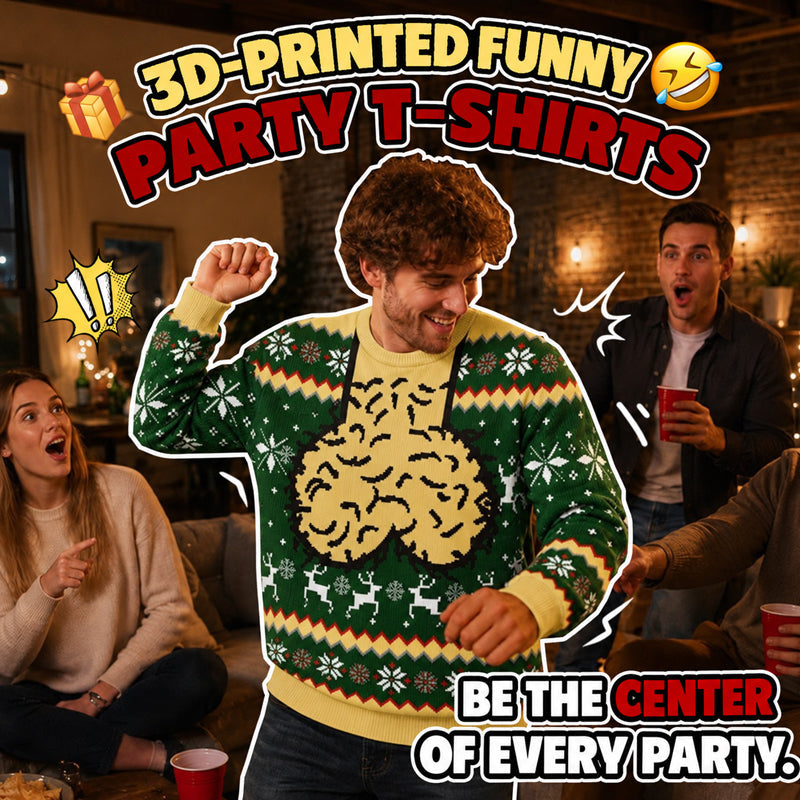 🎄 3D-kersttrui in ‘ugly’-stijl | Grappige, originele feesttrui