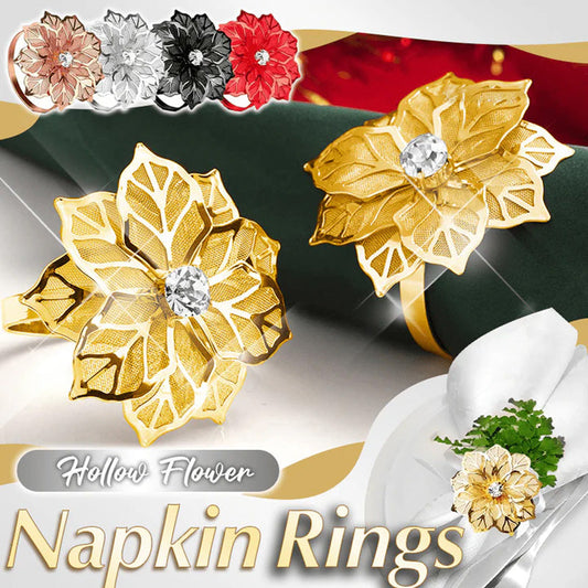 Servetringen met holle bloemen