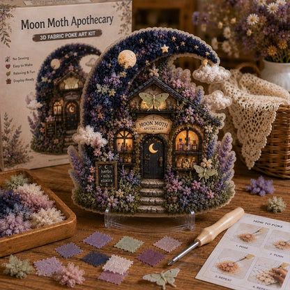 🔥Laatste dag: 50% KORTING - ✨Whimsical Village 3D-poke-art-set van stof