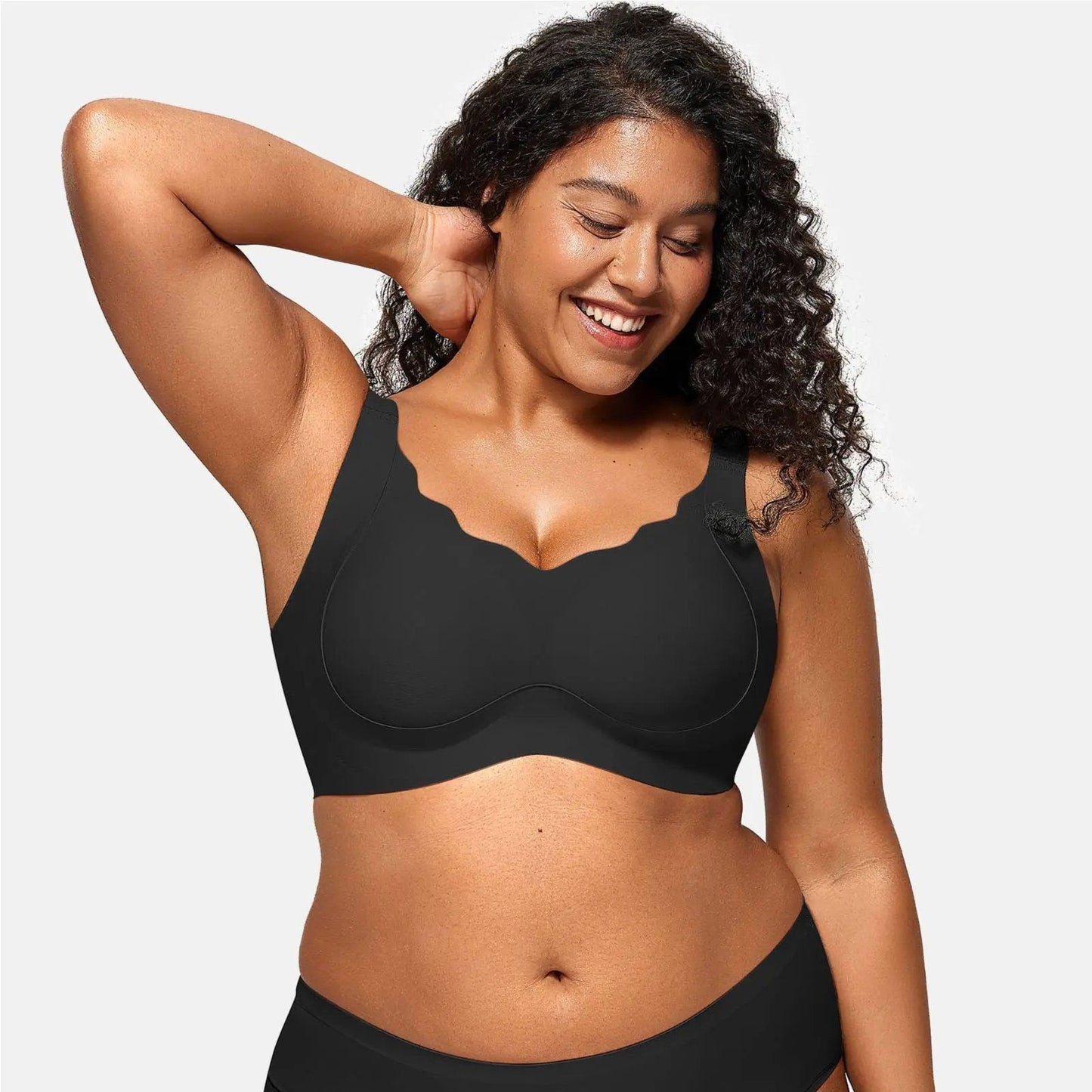 💖Naadloze push-up beha voor dames – draadloos, V-hals, met mesh en gekruist design