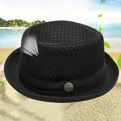Blijf Koel & Stijlvol met deze Trendy Mesh Pork Pie Hoed! 🧢🌬️✨