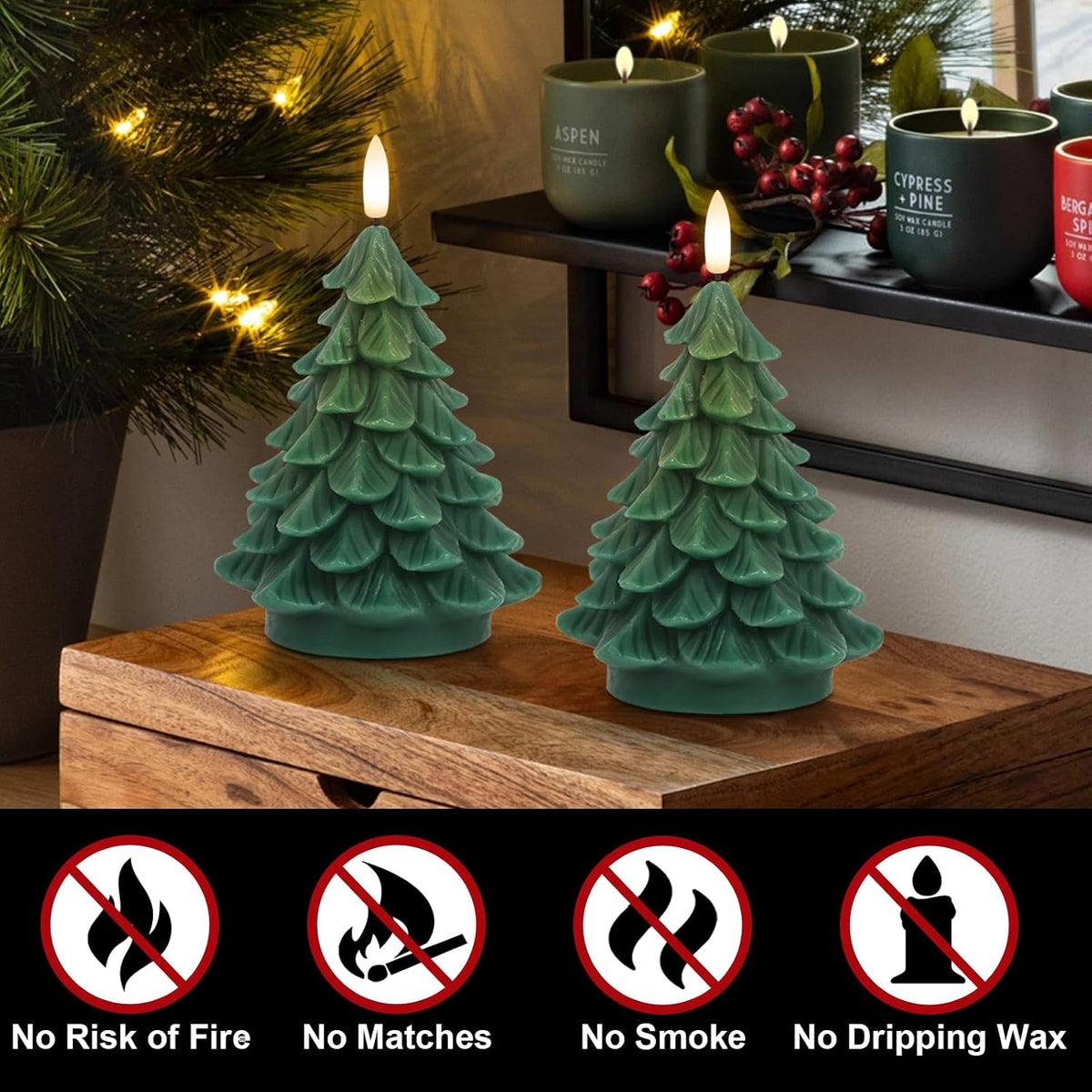 🎄🕯️ LED Kerstboomkaars met Flikkerende Vlam – Breng Warme Kerstsfeer in Huis Zonder Echt Vuur!