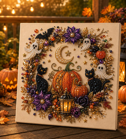 👻✨ DIY-set voor Halloween-parelkunst – Maak van kleine pareltjes griezelig-schattige kunstwerkjes
