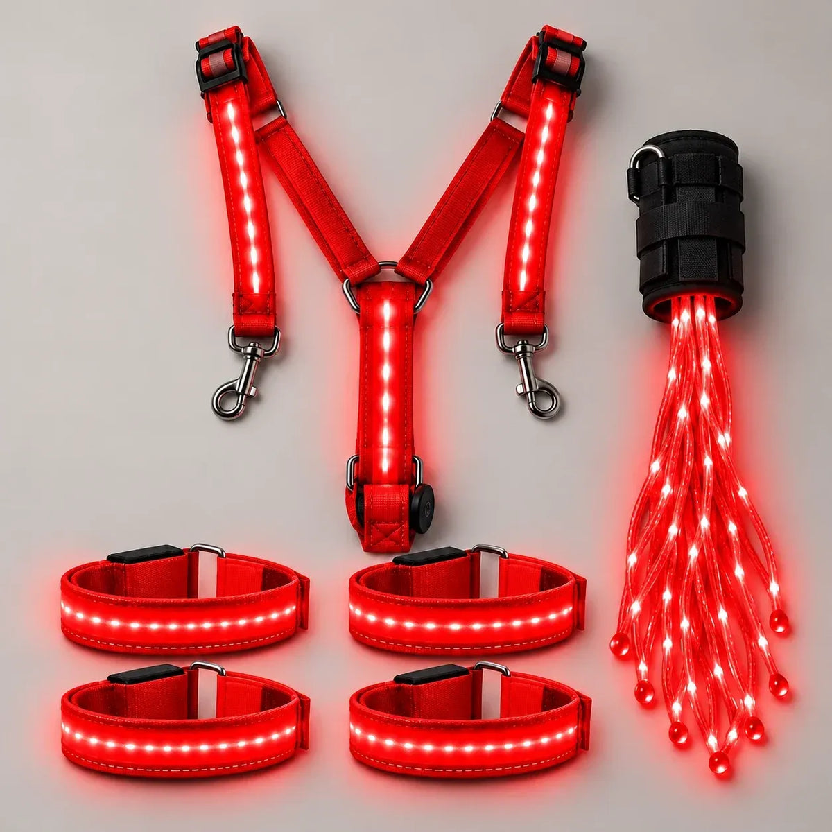 🌟✨ 6-delige LED-veiligheidsuitrusting voor paarden met nachtverlichting 🐎
