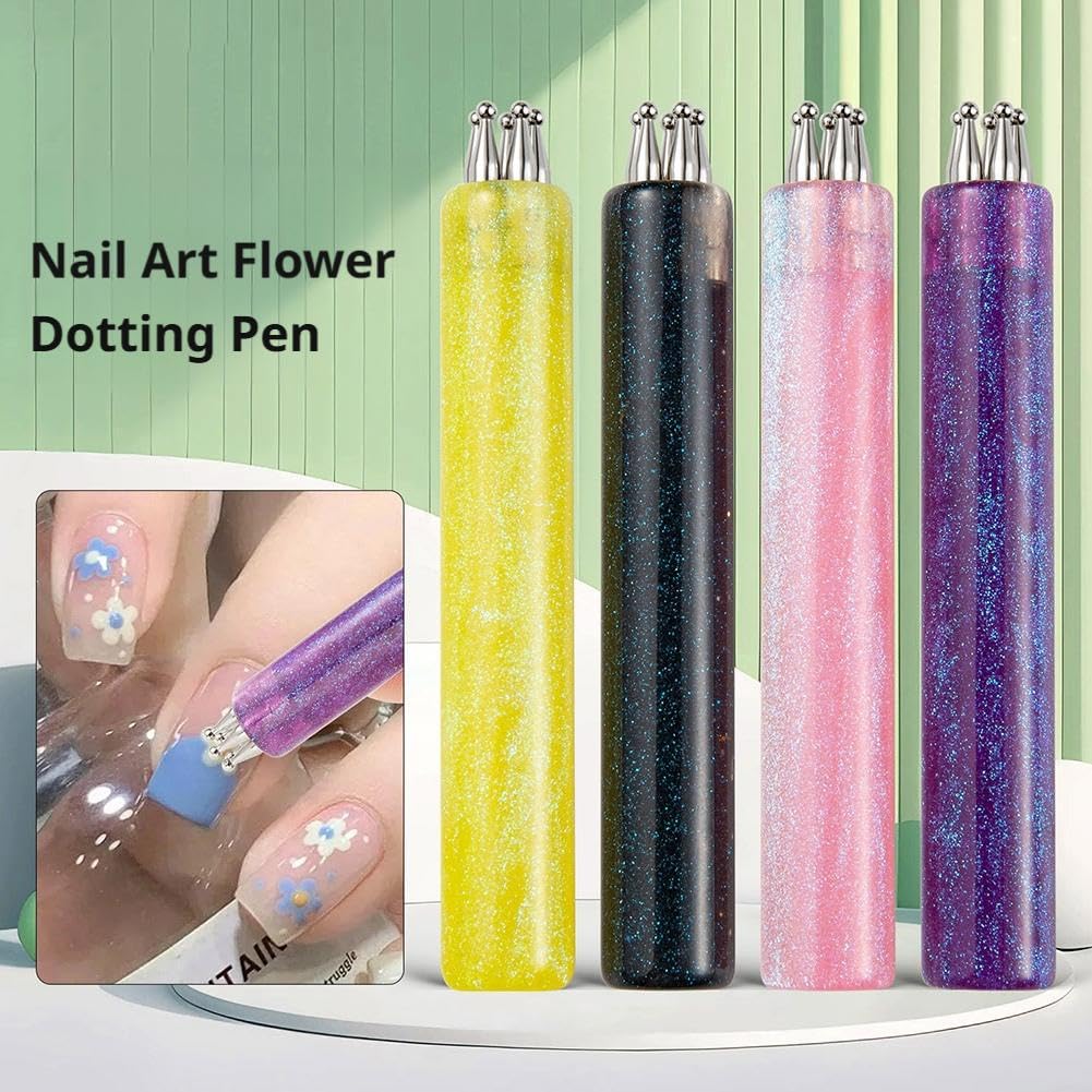 💅🌸 5-Punts Nail Dotting Pen – Maak Perfecte Bloemen in Eén Druk! ✨💖