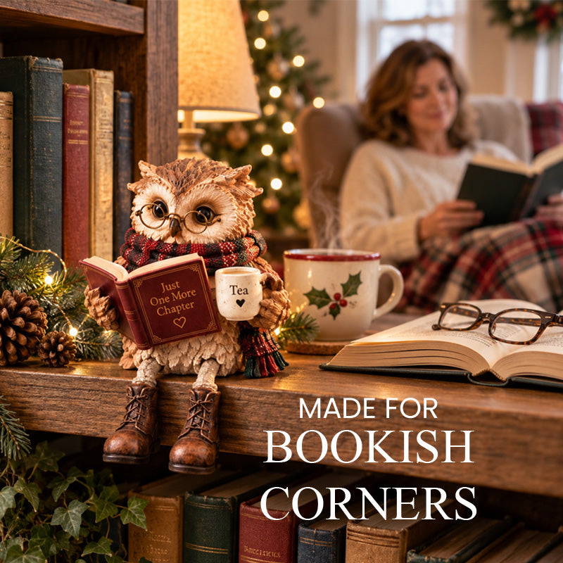 🦉📚 Lezende Uil Decoratie – Een Warm Accent voor Elke Lezer! ✨