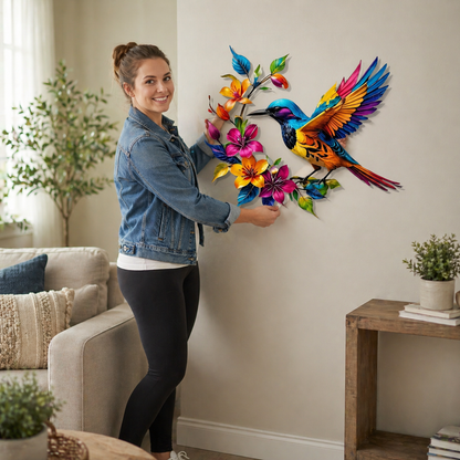 Bluebird Blossom metalen wanddecoratie  🐦🌸✨