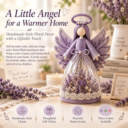 Blooming Guardian Angel Light | Bloemvormig LED-beeldje in lavendel, roze en salie
