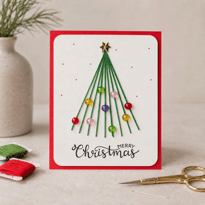 🎄🧵DIY-set voor een kerstkaart met string art