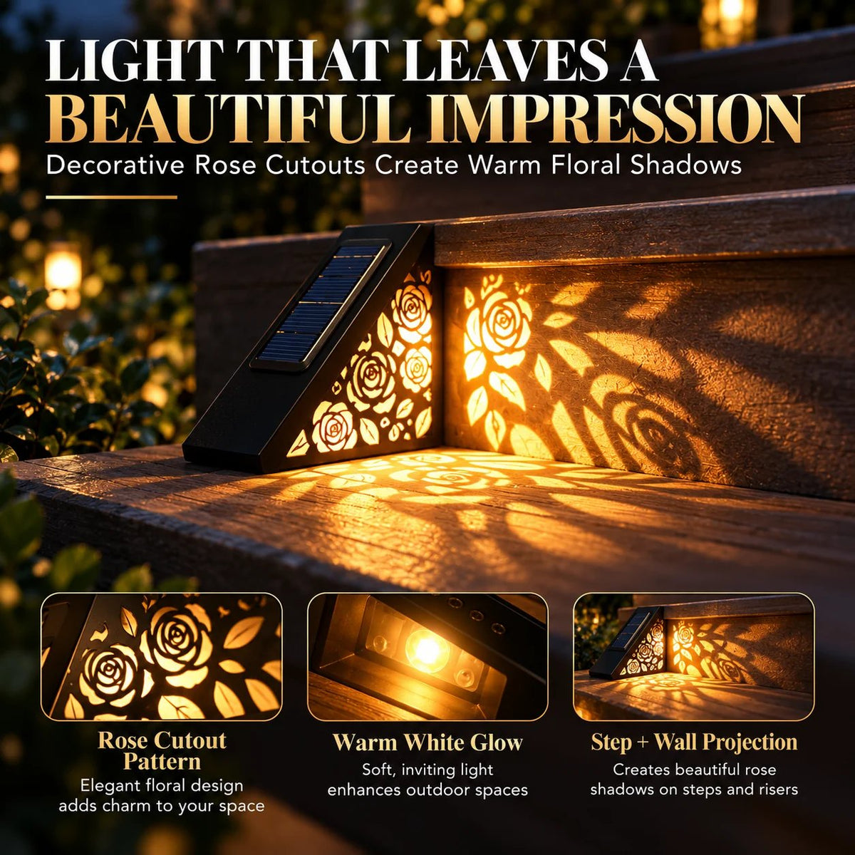 ✨🌙 Solar Tuinlamp met Bloemenlicht – Automatische Verlichting met een Romantisch Accent