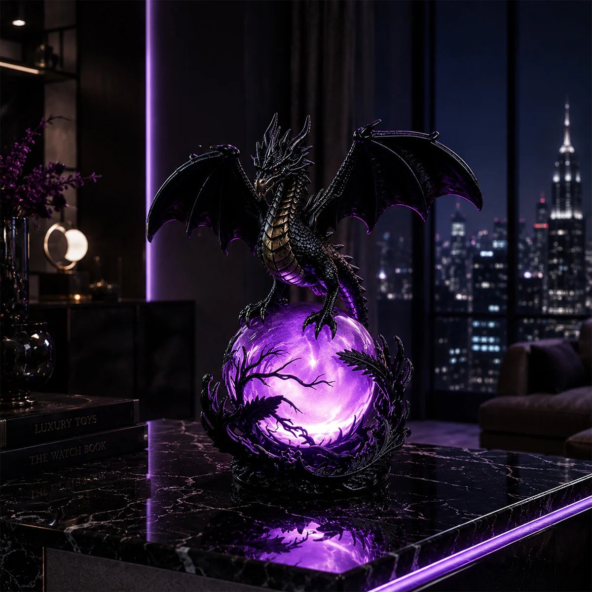 🔮Gotische draken-LED-kristallenbol voor een donkere, esthetische inrichting