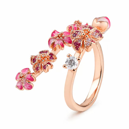 Een Ring Vol Liefde, Geluk en Nieuwe Beginnen! 🌸💖💍Ring met opengewerkte bloesemtak