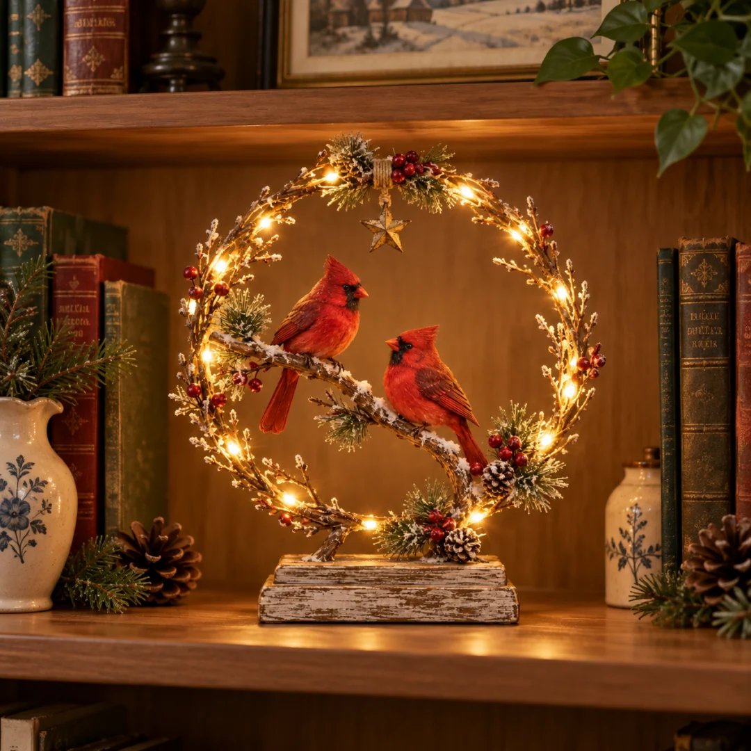 ❄️🐦 Winter Kardinaal LED Decoratie – Breng Warmte in Huis ✨