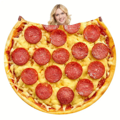 🍕 Realistische deken met voedselmotief | Gezellige deken met pizza-, donut- en tortillamotief 🍩🌯