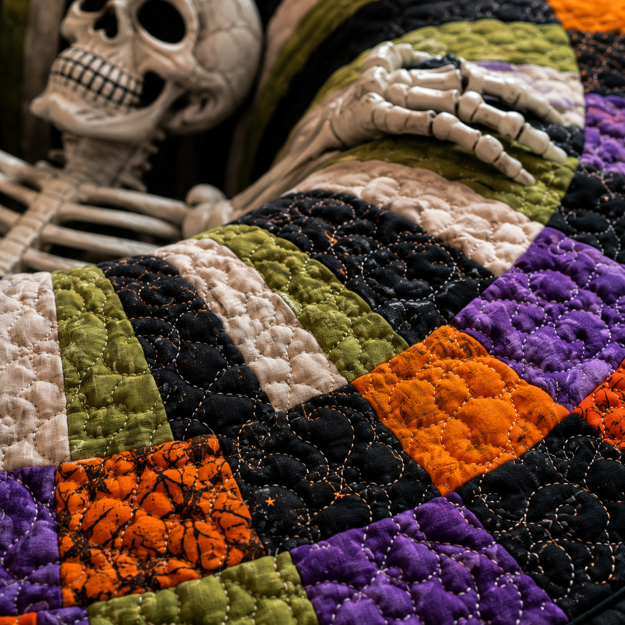🔥 VANDAAG 50% KORTING 🎃 3D-skelet Vortex gewatteerd rond Halloween-vloerkleed