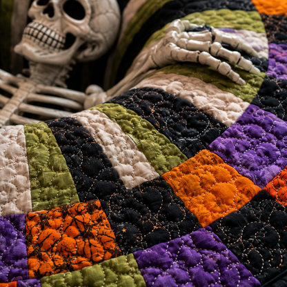 🔥 VANDAAG 50% KORTING 🎃 3D-skelet Vortex gewatteerd rond Halloween-vloerkleed