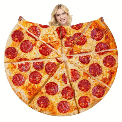 🍕 Realistische deken met voedselmotief | Gezellige deken met pizza-, donut- en tortillamotief 🍩🌯