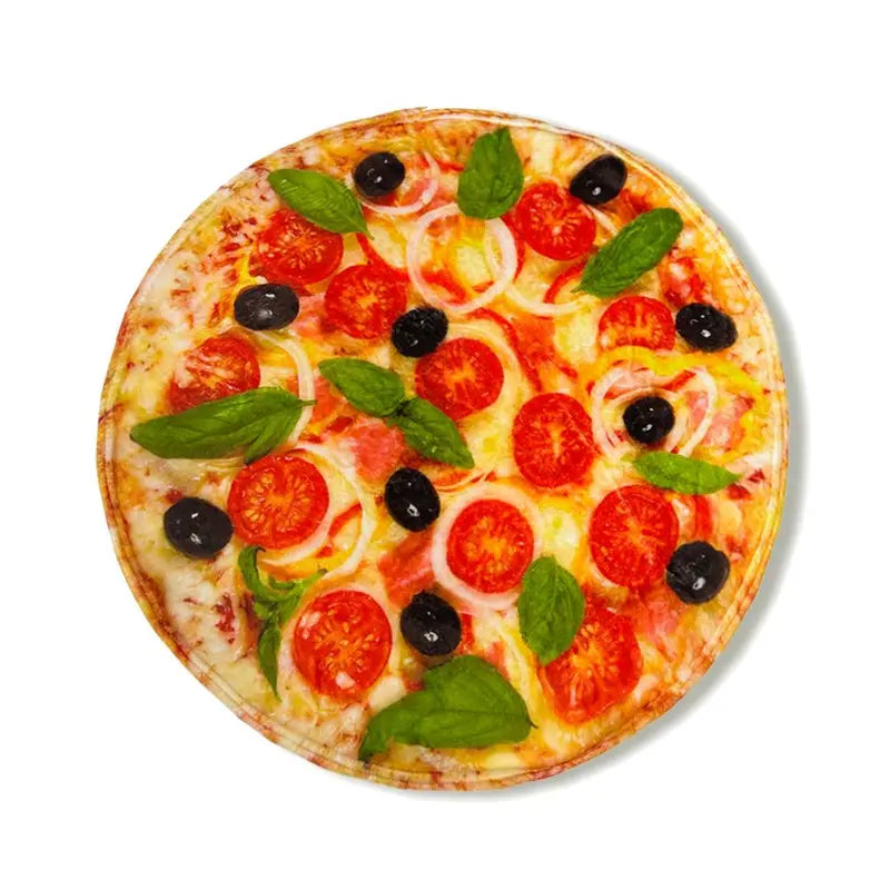 🍕 Realistische deken met voedselmotief | Gezellige deken met pizza-, donut- en tortillamotief 🍩🌯