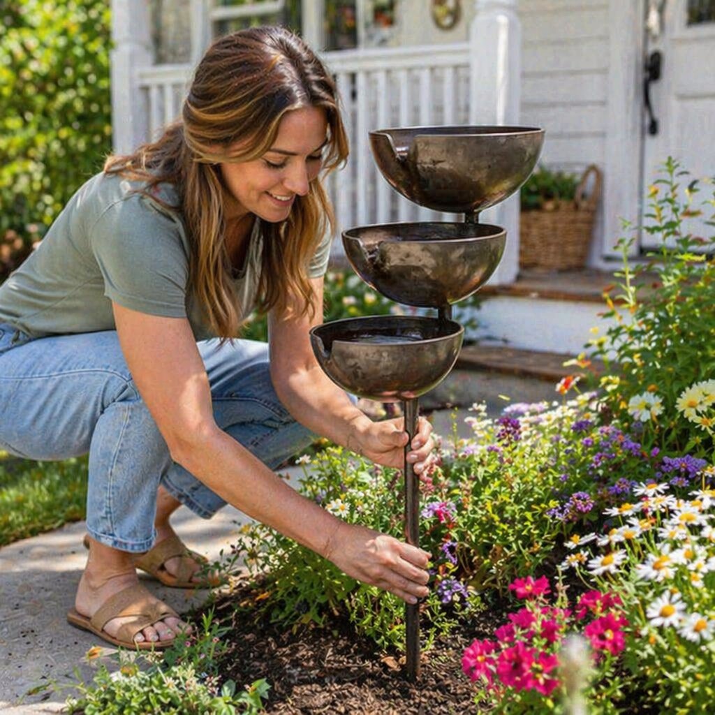 🔥Superaanbieding: 50% KORTING🔥Breng je tuin weer tot leven – Rustgevend, trapsgewijs regenopvangbad voor vogels, om tuindieren te verwelkomen🌿🐦
