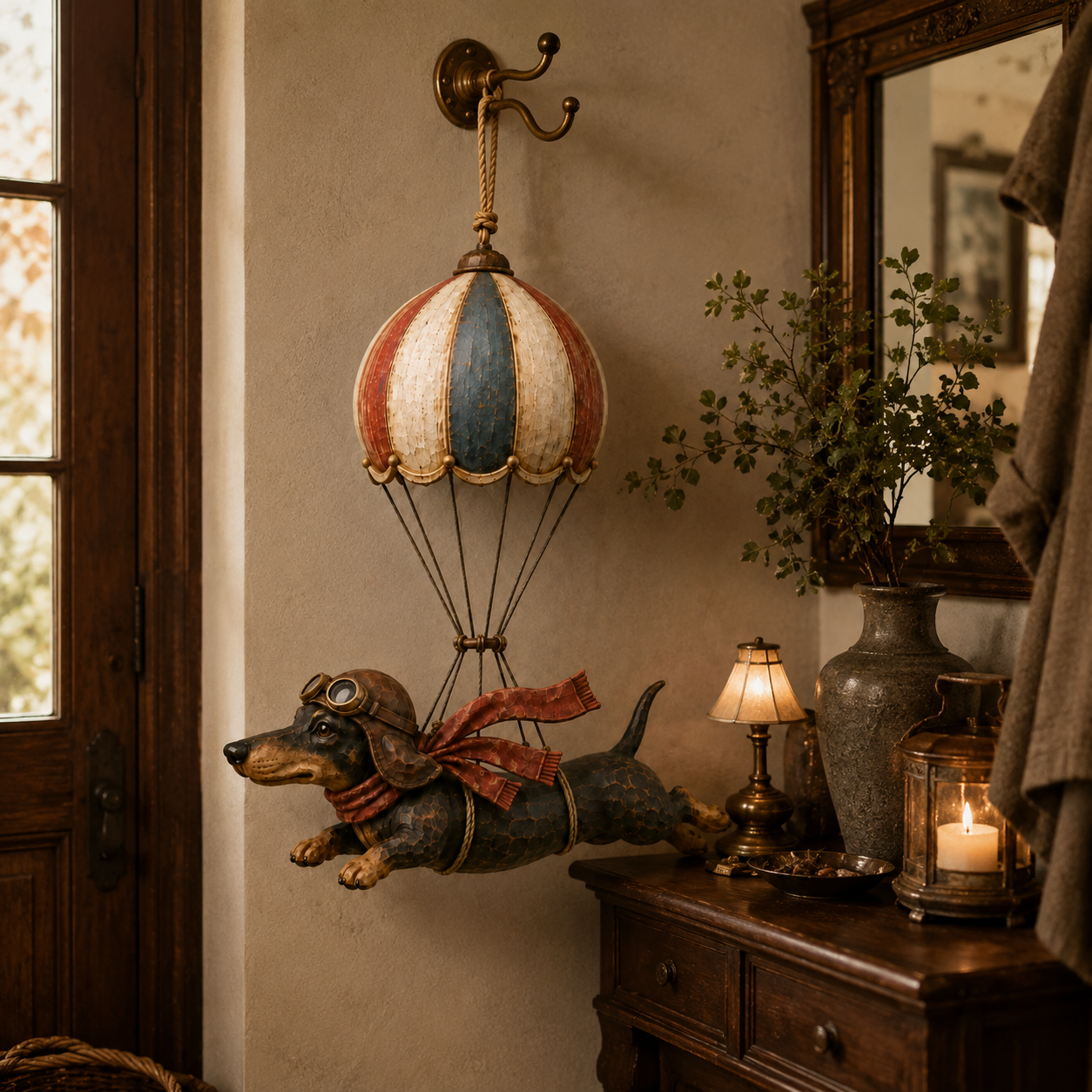 🐾✨ Vintage Teckel Luchtballon – Een Decoratie Om Van Te Dromen!