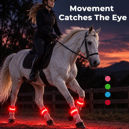 🐴✨ LED Verlichte Paardenbeenstrips – Laat Je Paard Schitteren in het Donker!
