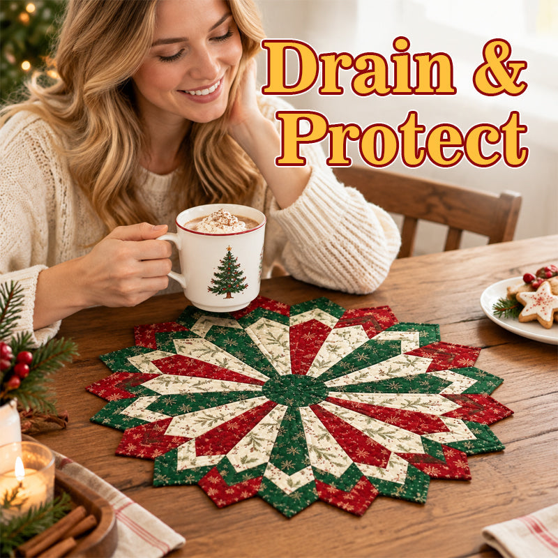 🎄🌺 Kerst Bloem Placemat – Houd Je Tafel Mooi & Droog!