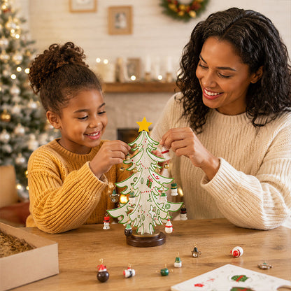 🎄 Zelfgemaakte houten kerstboomversiering